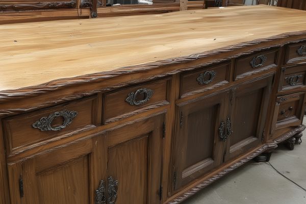 Professional furniture repair with hardware replacement and finishing